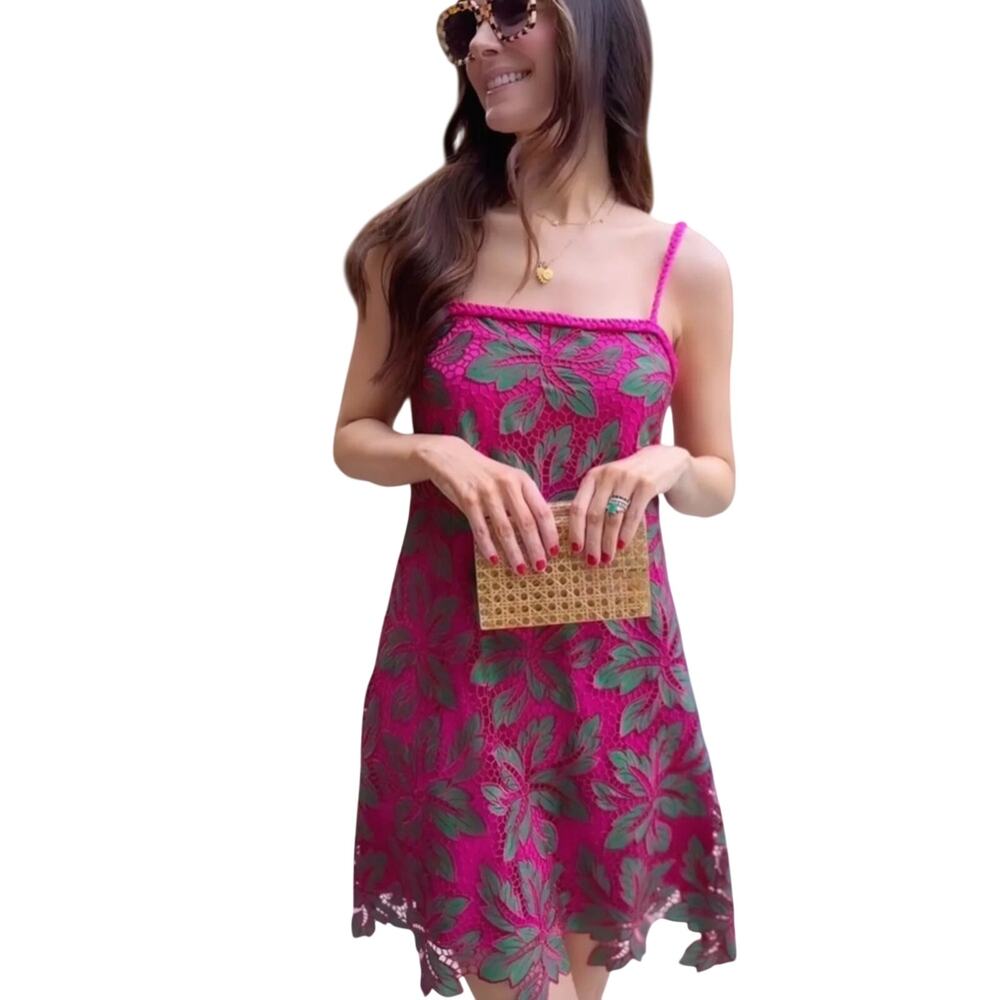 Alex Marie Maya Embroidered Lace Above Knee Sleeveless Shift Dress SIZE 6